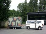 Abholung: es war nicht leicht den Shelter ohne Kran auf den Anhänger zu bekommen...